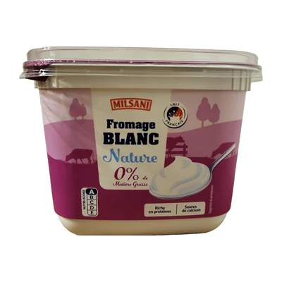 Fromage blanc nature 0% MG Milsani