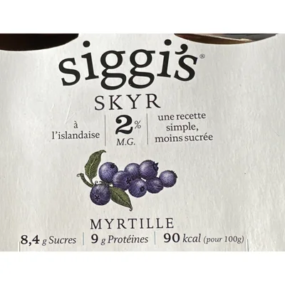 Skyr myrtille Siggi's