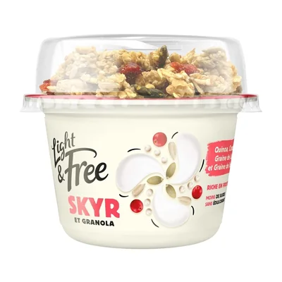 Light & free skyr granola quinoa cranberry graines decourge ettournesol 145 g x 1 Danone