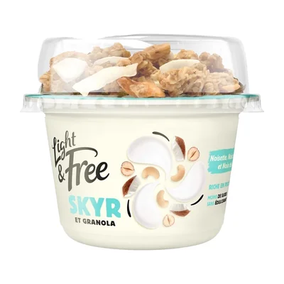 Light & free skyr granola noisette noix cajou et noixcoco 145g x 1 Danone