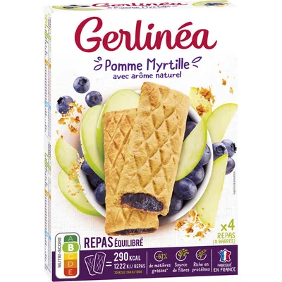Barre Pomme Myrtille avec arôme naturel Gerlinéa