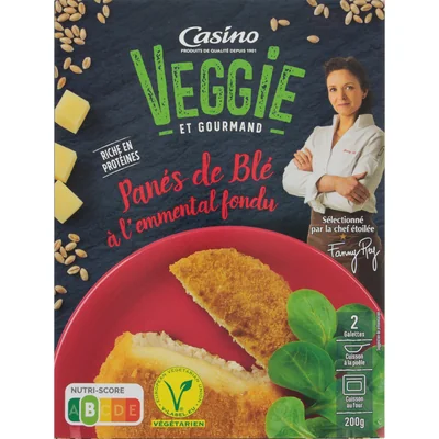 Veggie et gourmand Panés de blé à l'emmental fondu Casino