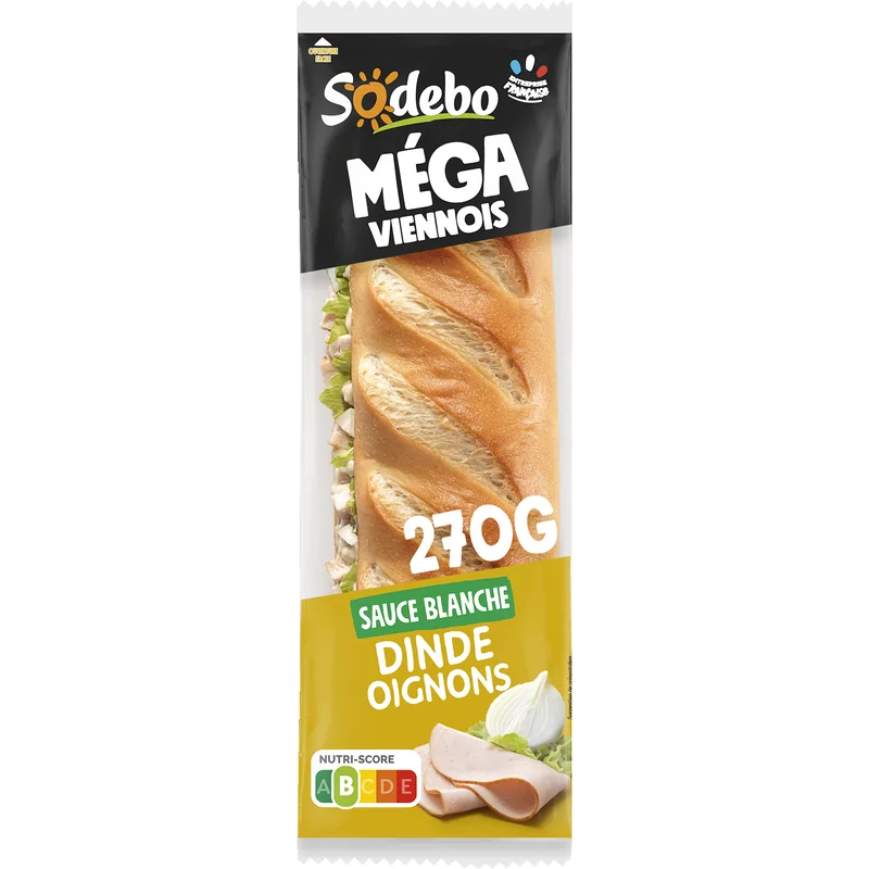 Méga viennois sauce blanche dinde oignons Sodebo