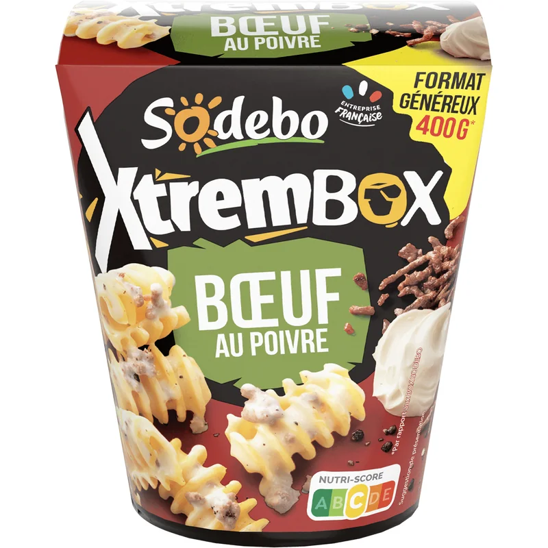 Sodebo xtrembox 400g radiatori boeuf poivre Sodebo