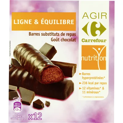 Barres substituts de repas Goût chocolat AGIR