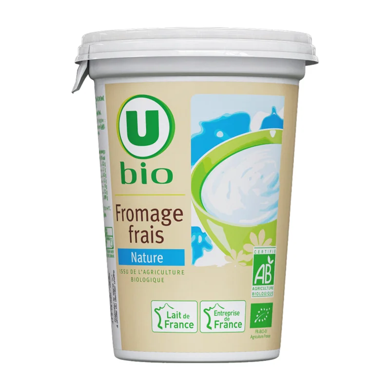 Fromage blanc frais nature lait pasteurisé, 500g U