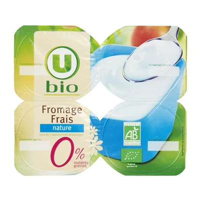 Fromage frais nature au lait pasteurisé 0% MG, 4x100g