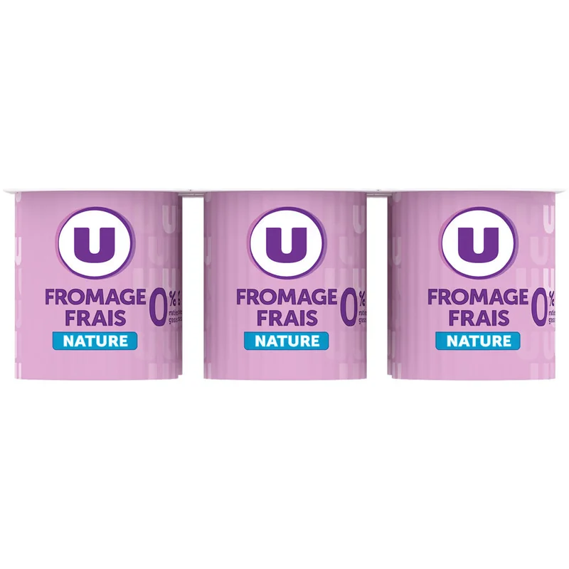 Fromage blanc frais nature, 0%MG, 6x60g U