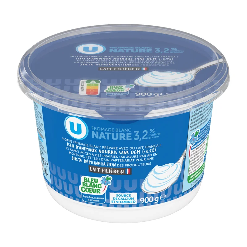 Fromage blanc nature 3,0%mg pot 900g U