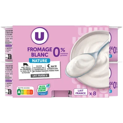 Fromage blanc nature 0%MG - 8x100g U