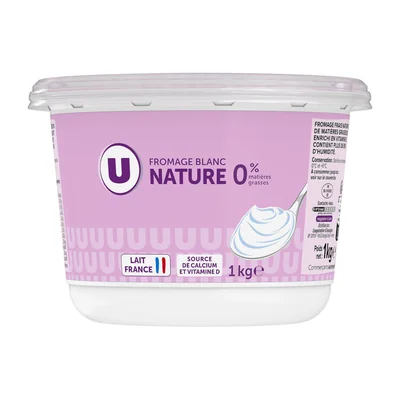 Fromage blanc nature 0%MG - 1kg U