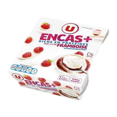 Spécialité laitière maigre à la framboise sucré aromatisé U