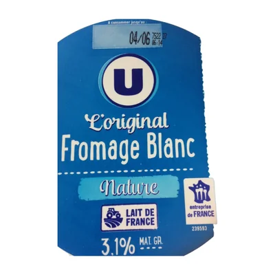 L'original Fromage Blanc Nature 3.1% U