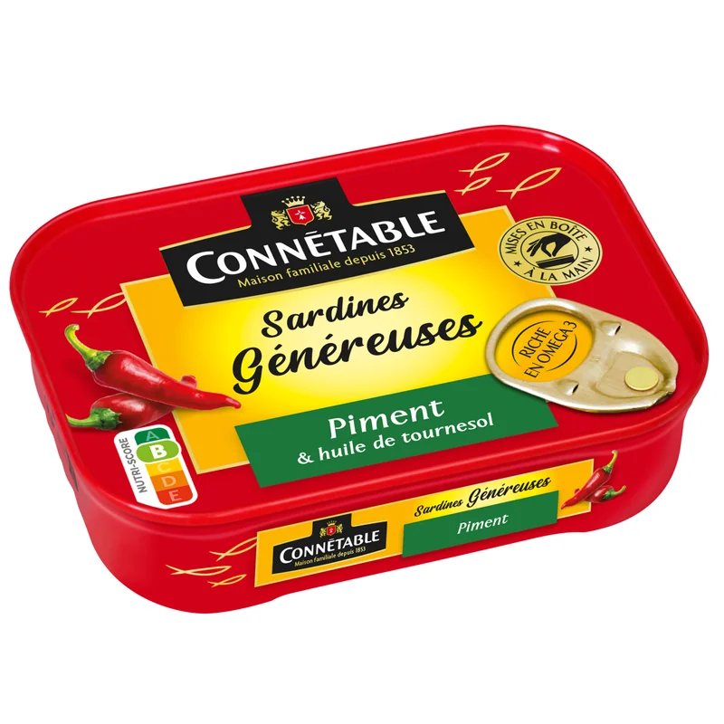 Sardines genereuses Connetable Au piment Connétable