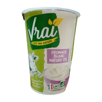 Fromage blanc nature 0% Vrai