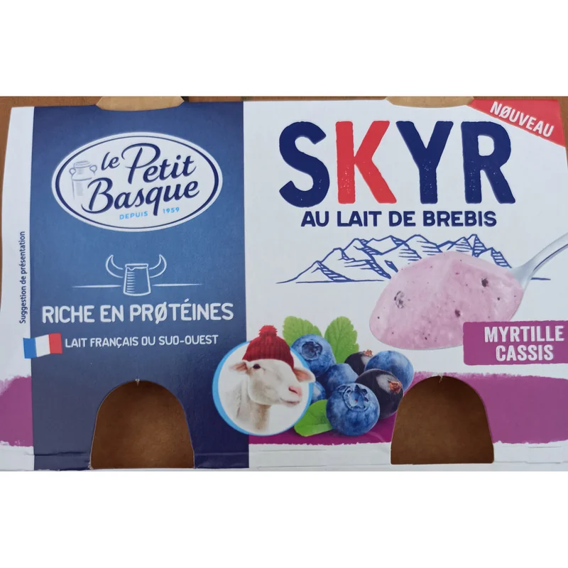 Skyr Myrtille cassis au lait de brebis Le Petit Basque