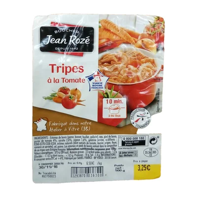 Tripes à La Tomate Jean Rozé