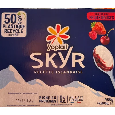 Skyr sur lit aux fruits rouges yoplait