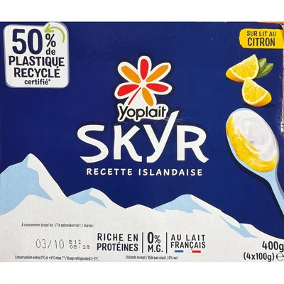 Skyr sur lit au citron yoplait