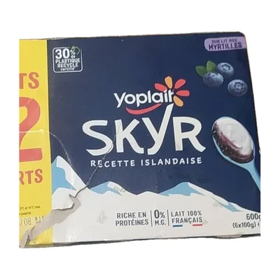 Skyr sur lit aux myrtilles yoplait
