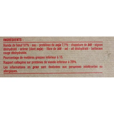 Burgers 51% de viande de boeuf hachée et protéines végétales Monoprix