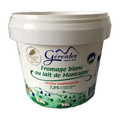 Fromage blanc au lait de montagne Laiterie Gerentes, 40% MG Gerentes