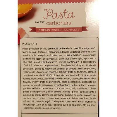 Pasta Saveur Carbonara - 6 Repas - Protifast Protifast