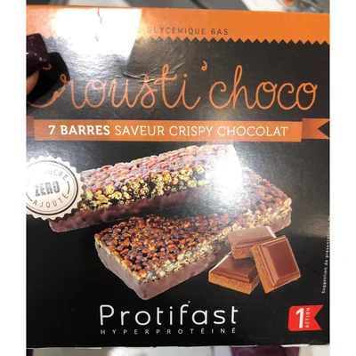 Barre croustillante saveur chocolat Protifast
