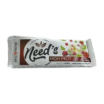 Need’s Barre High Prot', cranberry chocolat blanc Eric favre