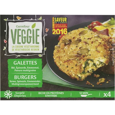 GALETTES Blé, Épinards, Emmental, Panure multigrains Carrefour