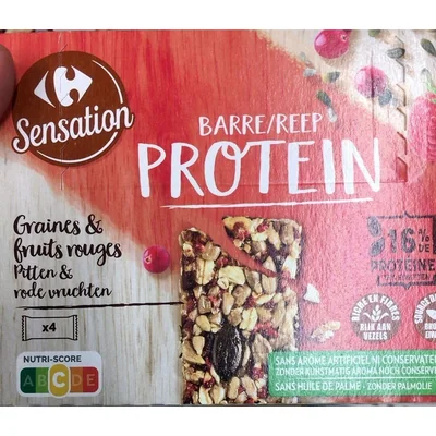 Barre protein graines & fruits rouges Carrefour