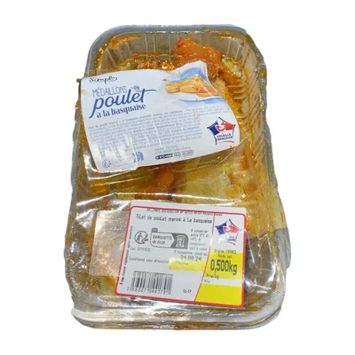 Médaillons de poulet à la basquaise