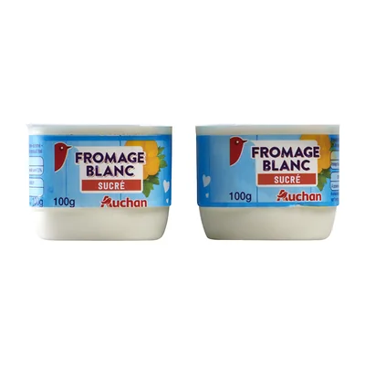 DOUX ET ONCTUEUXFROMAGE BLANCSUCRE3% de matière grasse Auchan