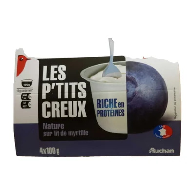 Les P'tits Creux Nature sur lit de myrtille Auchan