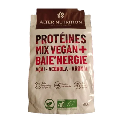 Protéines mix vegan + baie'nergie Alter Nutrition