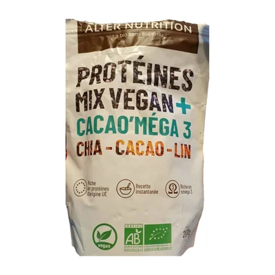 Protéines mix vegan chia cacao lin Alter Nutrition
