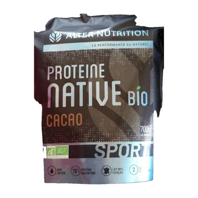 Protéine native bio cacao Alter Nutrition