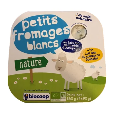 Petits fromages blancs nature Biocoop