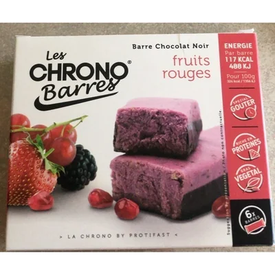 Barres chocolat noir fruits rouges Protifast
