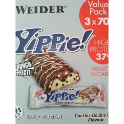 Yippie! High Protein 37% Cookie - Double Choc Flavour Weider