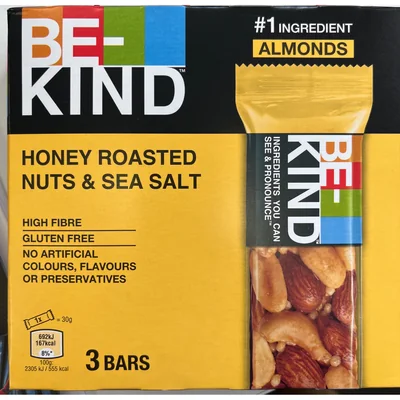 Honey roasted nuts and sea salt Be Kind
