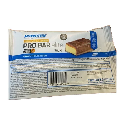 Myprotein Pro Bar Elite, Toffee Vanilla (Sample), 70G MYPROTEIN