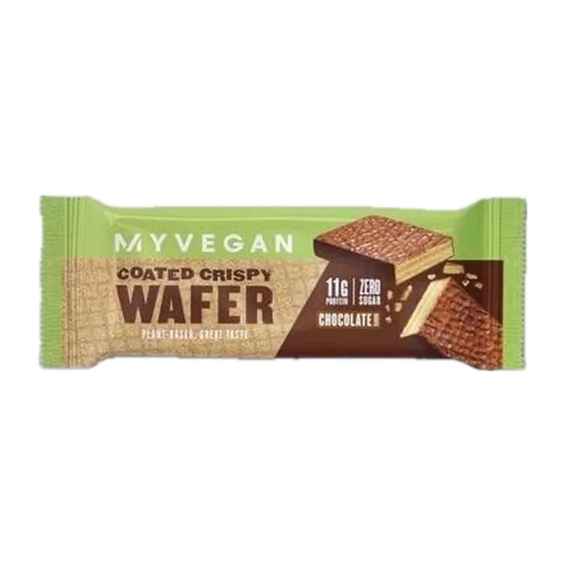 Chocolate coated crispy protein wafer myvegan