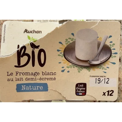 Fromage blanc lait 1/2 écrémé nature Auchan